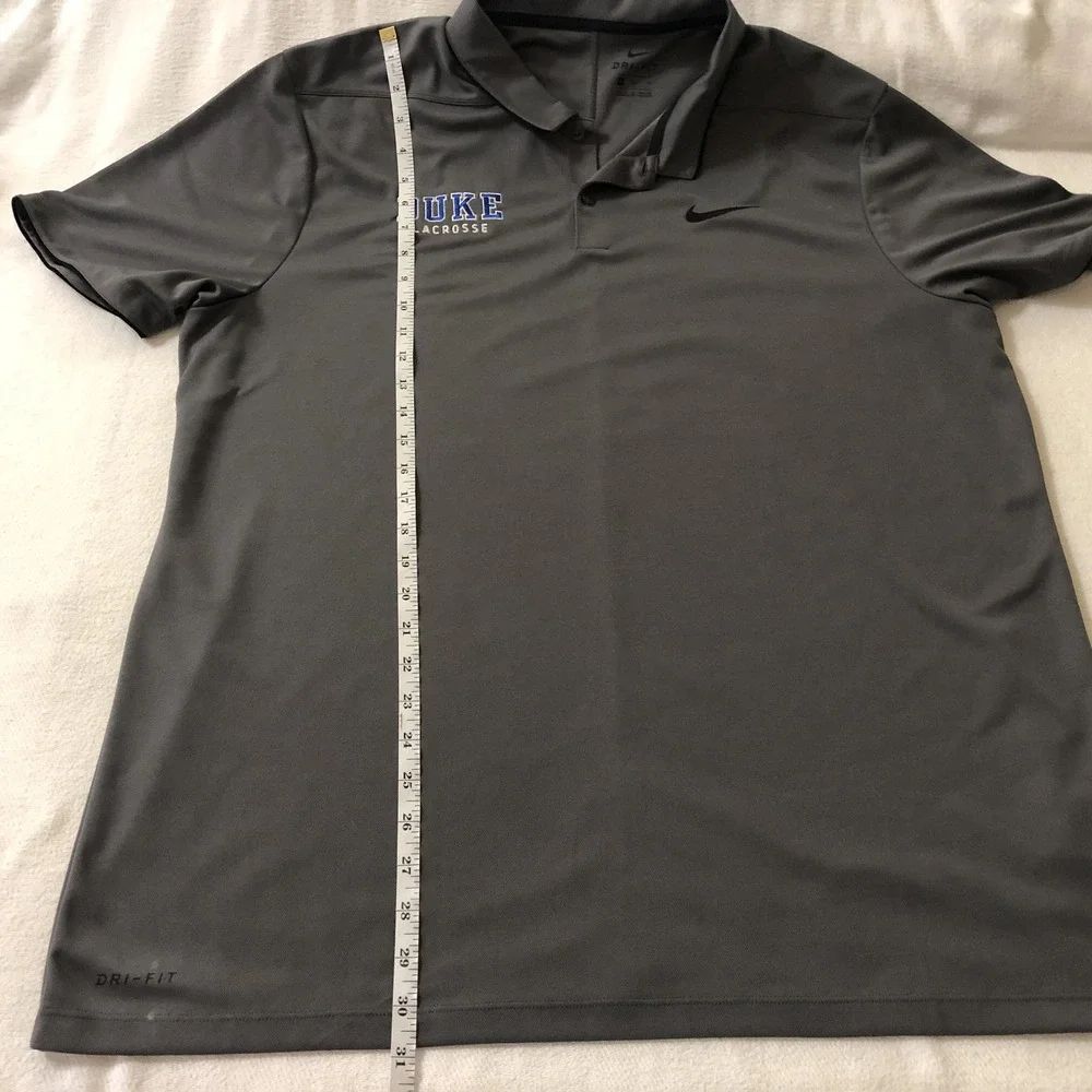 Duke Blue Devils Polo Shirt Mens XL Gray NCAA Lacrosse Nike Dri Fit Performance
